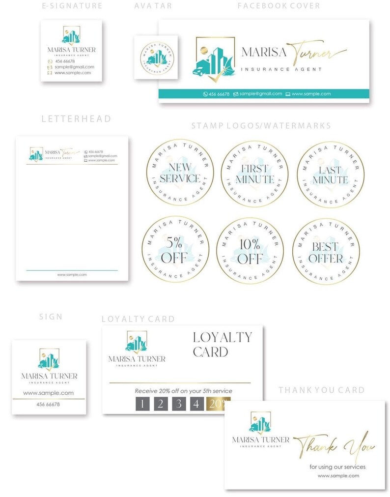 Insurance agent logo, Insurance agency logo, Insurance marketing set, House building car boat logo, Property agent logo (AI/PNG/JPEG) 128 image 5