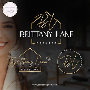 House initials realtor logo, Real estate logo design, Modern branding kit, Property branding (AI/PNG/JPEG)(131a)