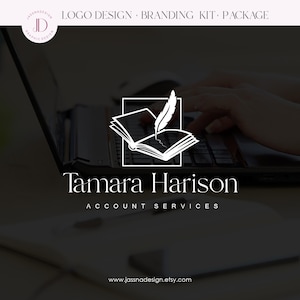 Notary logo Book feather Accounting service logo Tax service logo Bookkeeping logo Account service logo Tax business logo Account logo 106