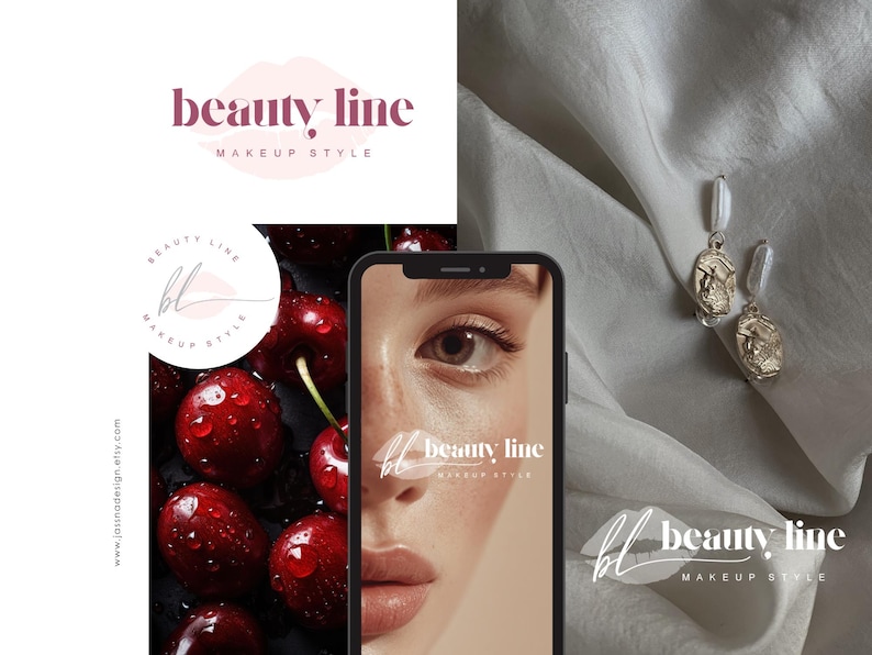 Beauty Logo Kit, Makeup Artist Branding, Lips Logo Design, Feminine Branding Kit, Kiss Logo Brand (AI/PNG/JPEG) 78 image 6