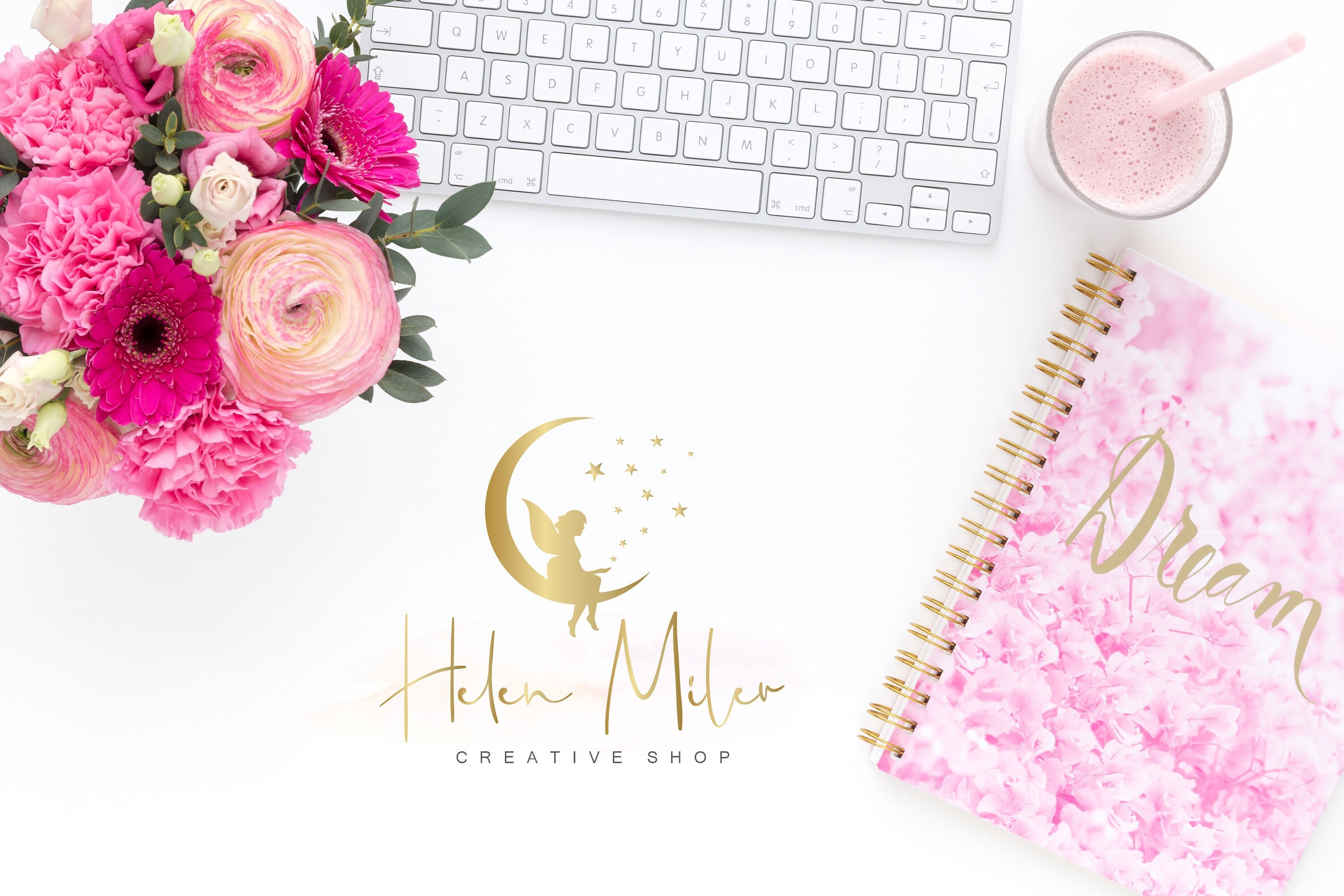 Branding Kit Logo Design Branding Kit Logo Design Pink Etsy