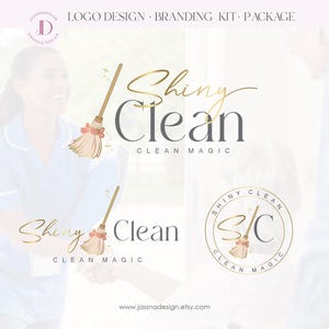 Logotipo de vassoura de limpeza Logotipo de serviço de limpeza Logotipo de limpeza de mulheres modernas Modelo de empresa de limpeza Logotipo de limpeza doméstica Marketing de limpeza