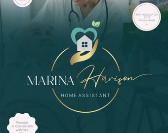 Home care logo, Home service brand, Home assistant logo, Health care logo, Hearth hand house brand, Nurse logo (AI/PNG/JPEG)250