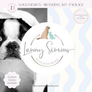 Logo de toilettage pour animaux de compagnie : image de marque pour chien, chat, marque de services pour animaux, offre groupée pour animaux de compagnie (AI/PNG/JPEG) image 5