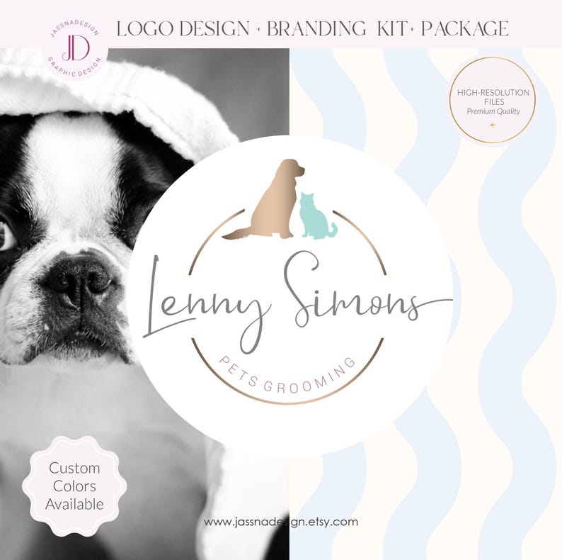 Logo de toilettage pour animaux de compagnie : image de marque pour chien, chat, marque de services pour animaux, offre groupée pour animaux de compagnie (AI/PNG/JPEG) image 5