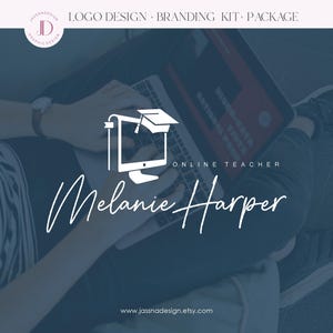 Online teacher logo Consultant logo Online education logo Home lessons logo Virtual assistant logo Teacher laptop logo Online school logo256