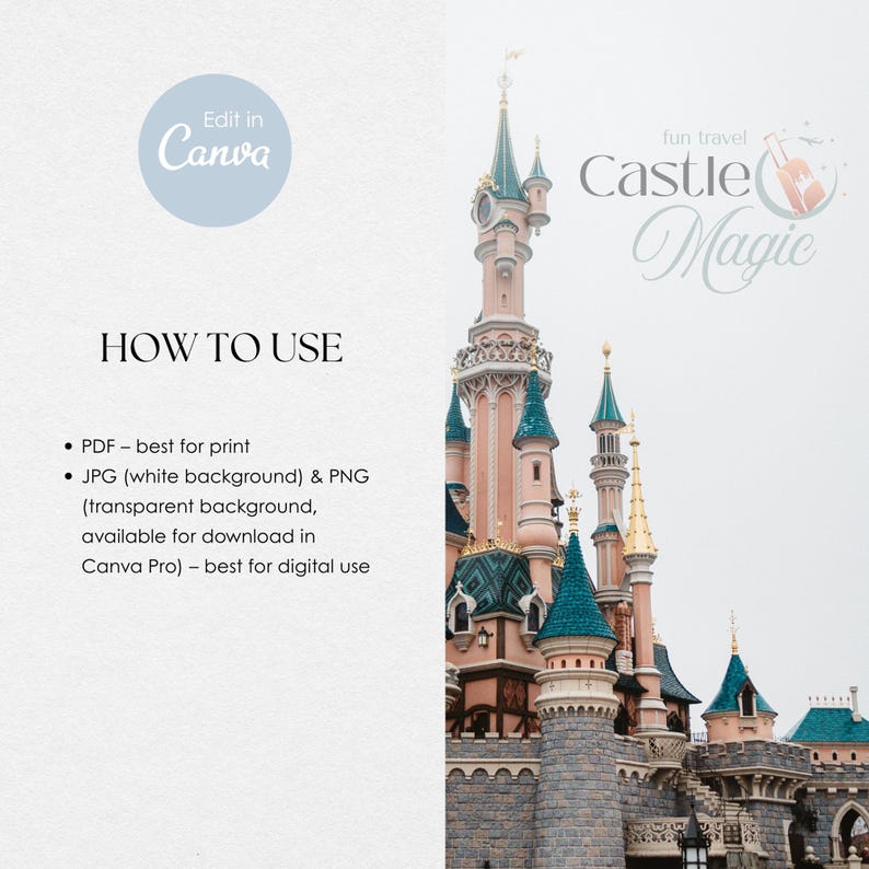 Canva Travel Agent Logo, Fun Kids Branding, Family Travel Brand, Editable Vacation Templates no.7 image 9