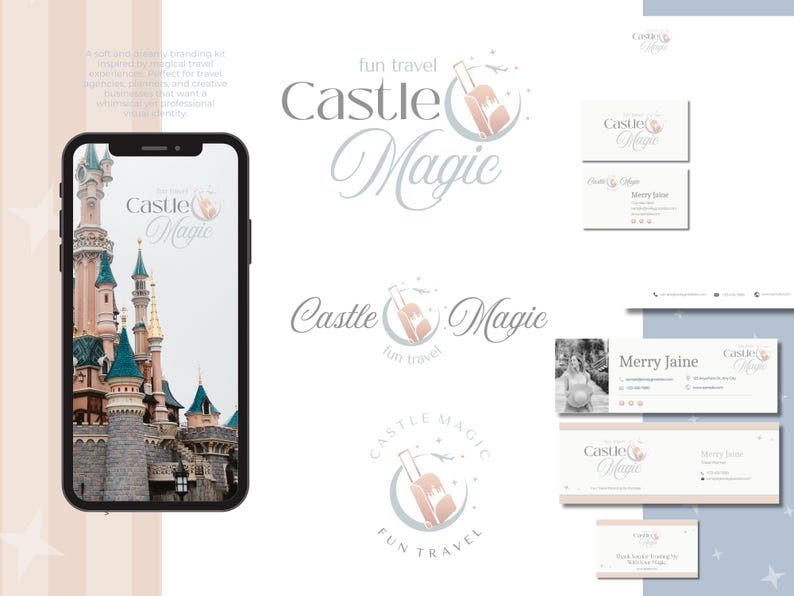 Canva Travel Agent Logo, Fun Kids Branding, Family Travel Brand, Editable Vacation Templates no.7 image 8