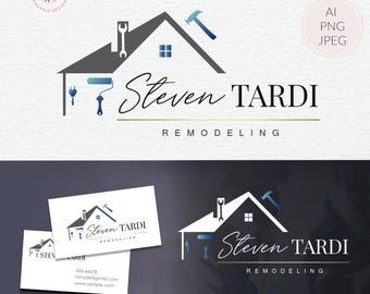 Home Repair Logo Design: Handyman Services Branding Design (AI/PNG/JPEG) 237