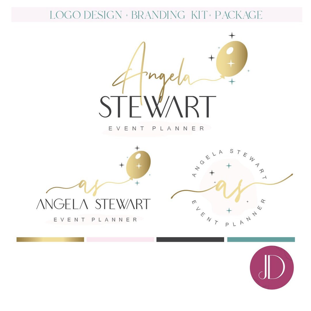 Balloon Party Logo and Branding Event Planner Logo Party Planner Logo ...
