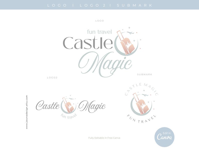 Canva Travel Agent Logo, Fun Kids Branding, Family Travel Brand, Editable Vacation Templates no.7 image 5