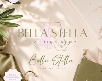 Elegant Boutique Logo Design, Premade Online Shop Branding Kit, Shooping bag brand, Fashion Shop logo (AI/PNG/JPEG)  82