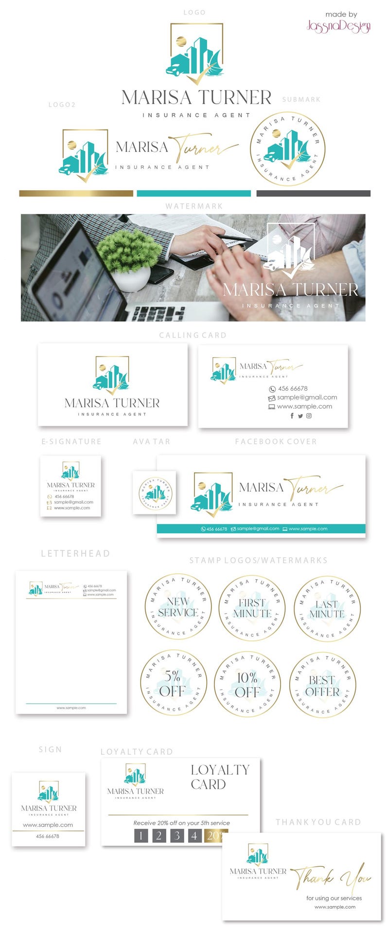 Insurance agent logo, Insurance agency logo, Insurance marketing set, House building car boat logo, Property agent logo (AI/PNG/JPEG) 128 image 6