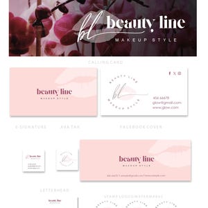 Beauty Logo Kit, Makeup Artist Branding, Lips Logo Design, Feminine Branding Kit, Kiss Logo Brand (AI/PNG/JPEG) 78 image 5
