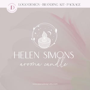 Candle logo design Candles shop logo Aroma candle logo Candle craft Candles supply logo  Candles marketing Moon stars candle logo no.190
