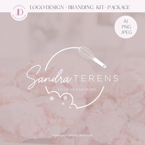 Cake logo and branding Sweet cookie logo Pink gold bakery logo Sweet boutique logo Dessert modern logo Cake tool cookie logo (AI/PNG/JPEG)41