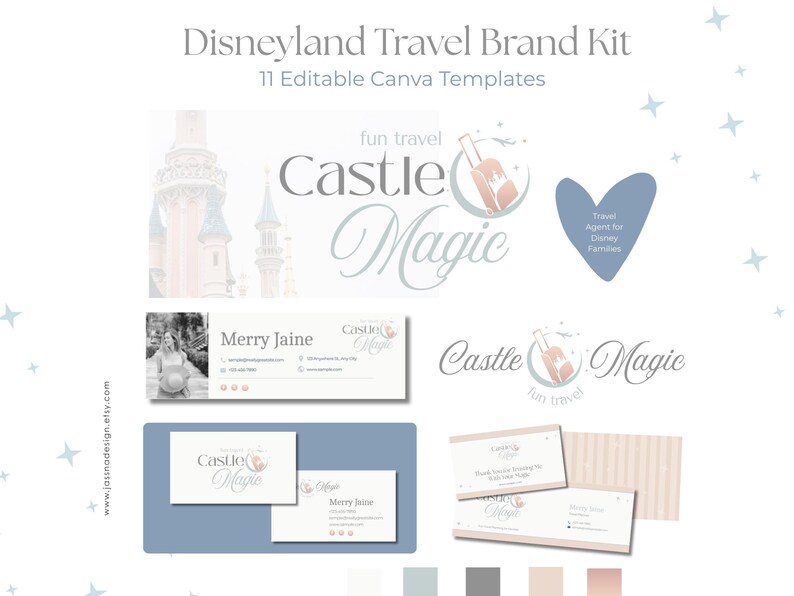 Canva Travel Agent Logo, Fun Kids Branding, Family Travel Brand, Editable Vacation Templates no.7 image 2