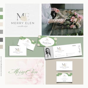 Canva Floral Logo Design, Elegant Flower Branding, Feminine Business Logo, Boutique, Beauty & Creative Brand Kit no.6 image 8