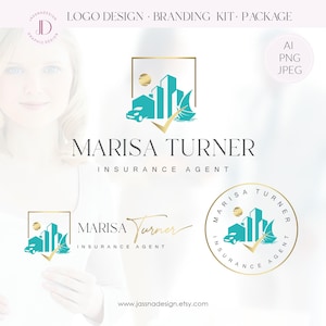 Insurance agent logo, Insurance agency logo, Insurance marketing set, House building car boat logo, Property agent logo (AI/PNG/JPEG) 128 image 1