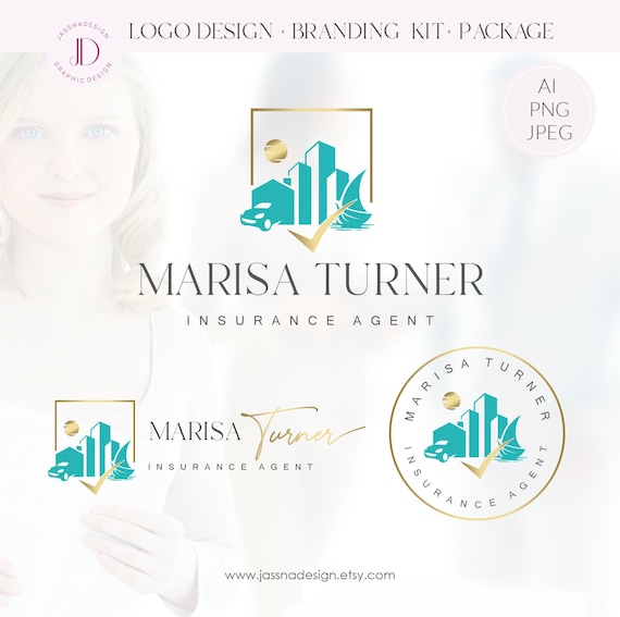 Insurance agent logo, Insurance agency logo, Insurance marketing set, House building car boat logo, Property agent logo (AI/PNG/JPEG) 128