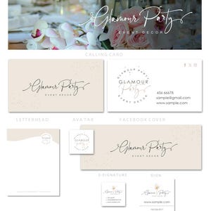 Event Planner Logo, Balloons & Calligraphy Branding Template, Event Decor branding, Party Planner brand (AI/PNG/JPEG) 84 image 5