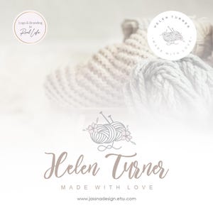 Crochet Logo Design: Elegant Knit & Handmade Craft Branding (AI/PNG/JPEG) 141 image 6