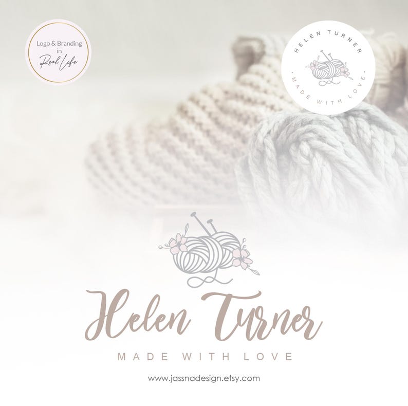 Crochet Logo Design: Elegant Knit & Handmade Craft Branding (AI/PNG/JPEG) 141 image 6