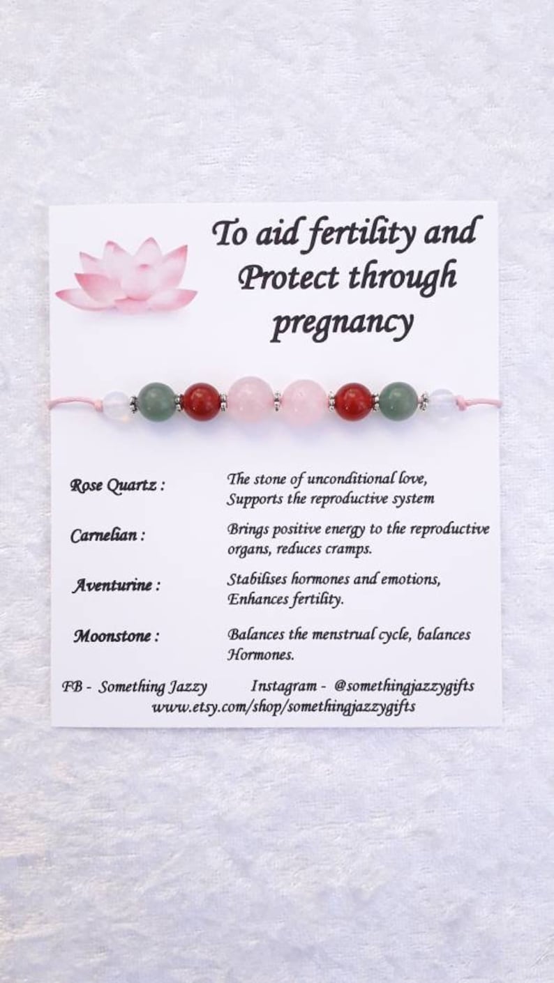 Fertility Bracelet Stones for Fertility Pregnancy Bracelet Etsy