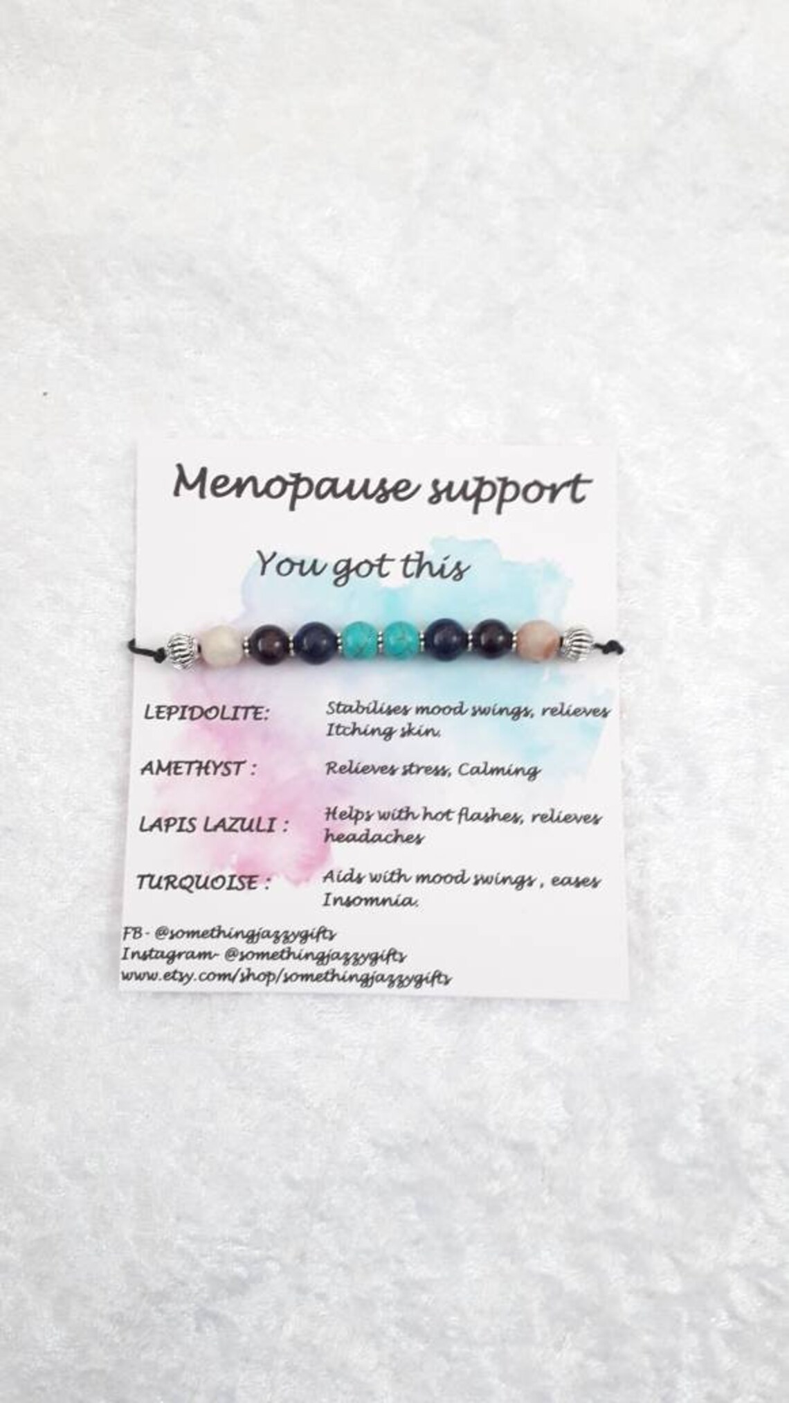 Menopause Bracelet Menopause Relief Menopause Aid Gem Etsy