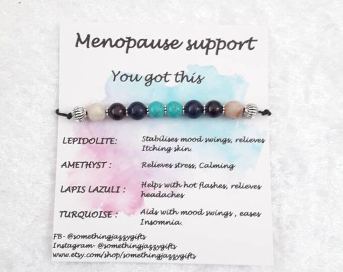 Menopause Bracelet Menopause Relief Menopause Aid Gem Etsy