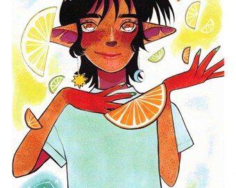 citrus elf art print