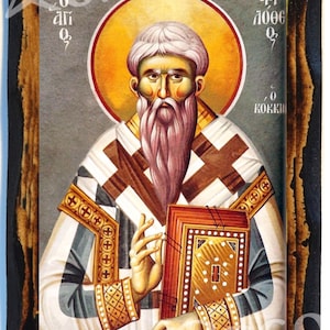 Saint Philotheus I of Constantinople Greek Orthodox Russian Mount Athos Byzantine Christian Catholic Icon on