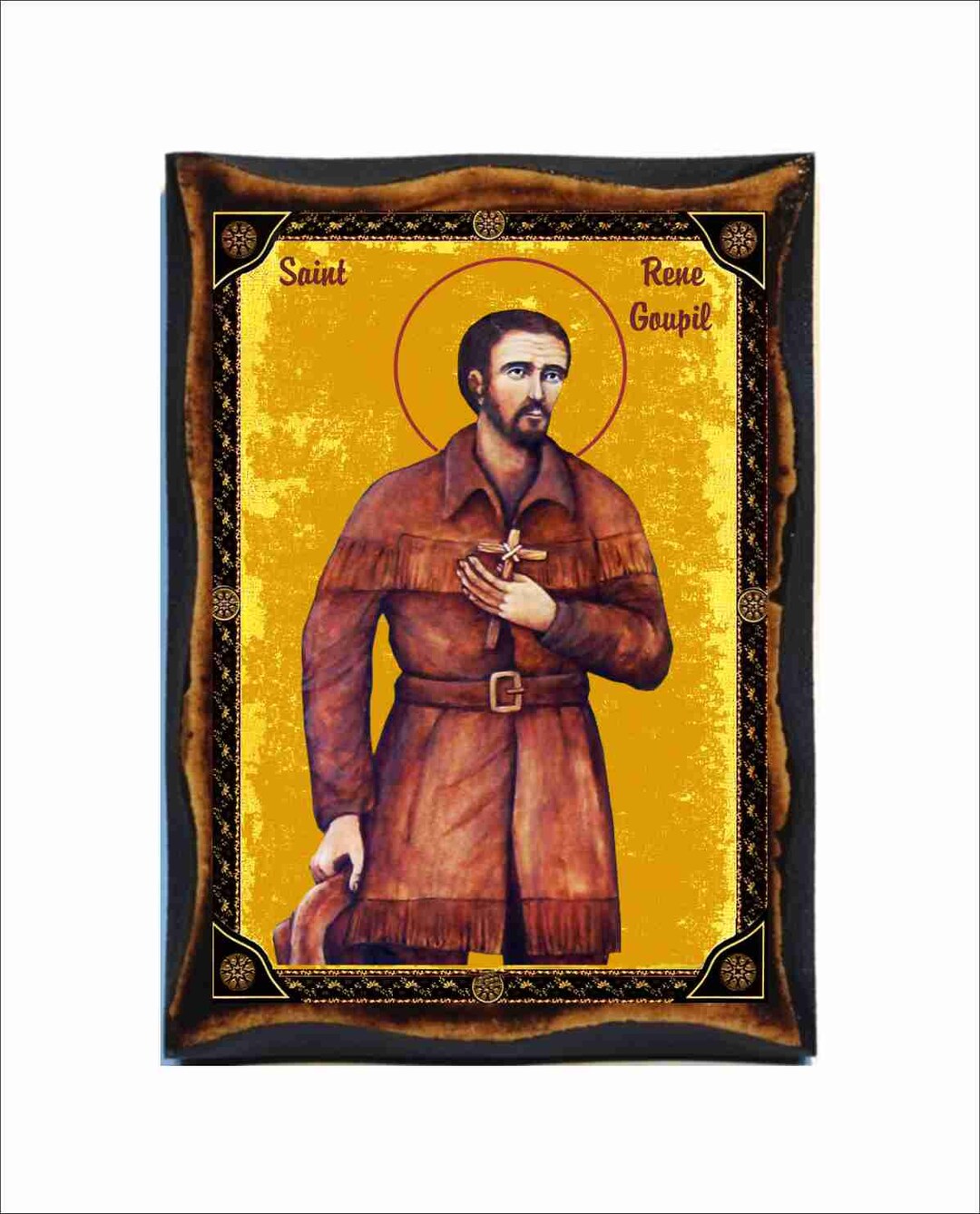 Saint René Goupil Icon - Catholic Holy Card on Handmade Wood Plaque - Etsy