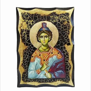 Prophet Daniel - Daniel (biblical figure) - San Daniele - Daniel profeta - Daniel Handmade Wood Icon with physical aging and Golden Leaf 24K
