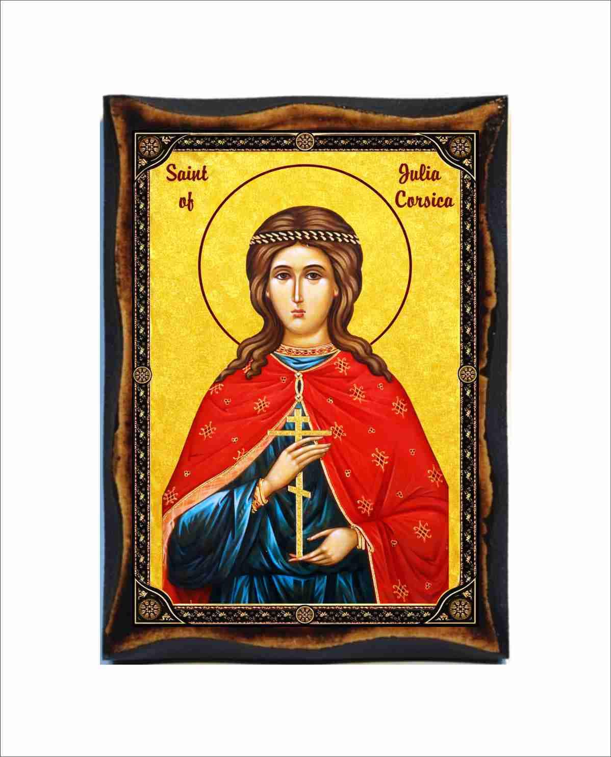Julia of Corsica Icon - Byzantine Art - Catholic Holy Card on Handmade ...