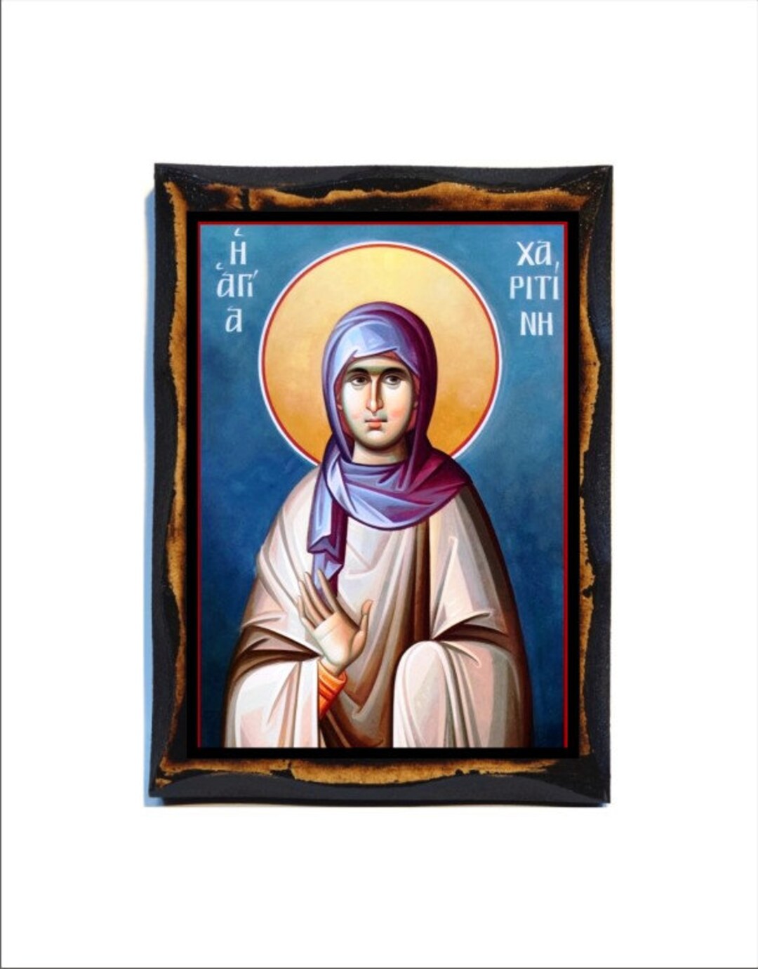 Saint Charitini Icon - Byzantine Art - Orthodox Catholic Holy Card on ...