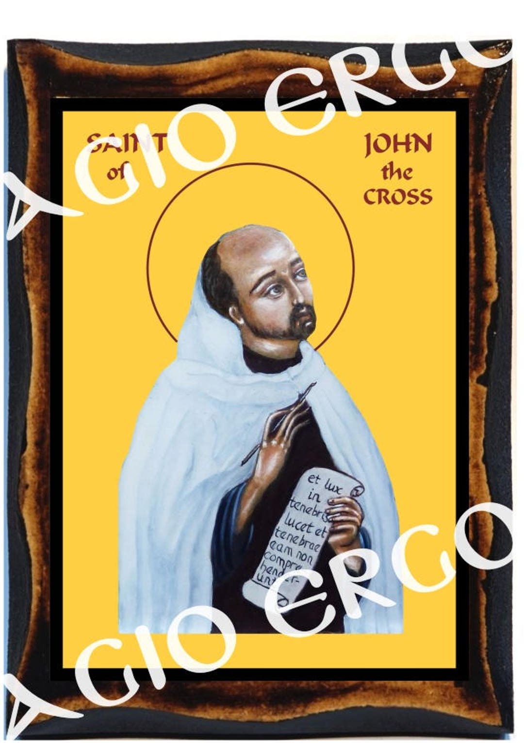 Saint John of the Cross Roman Christian Catholic Wood Icon Plaque Etsy