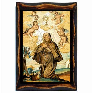 Saint Paschal Baylon Icon - Byzantine Art - Catholic Holy Card on ...