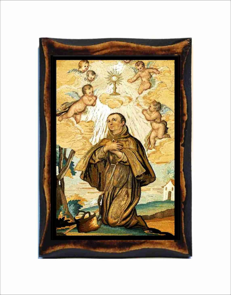 Pascal Baylon Saint Paschal Baylon Icon - Byzantine Art - Catholic Holy Card on ...