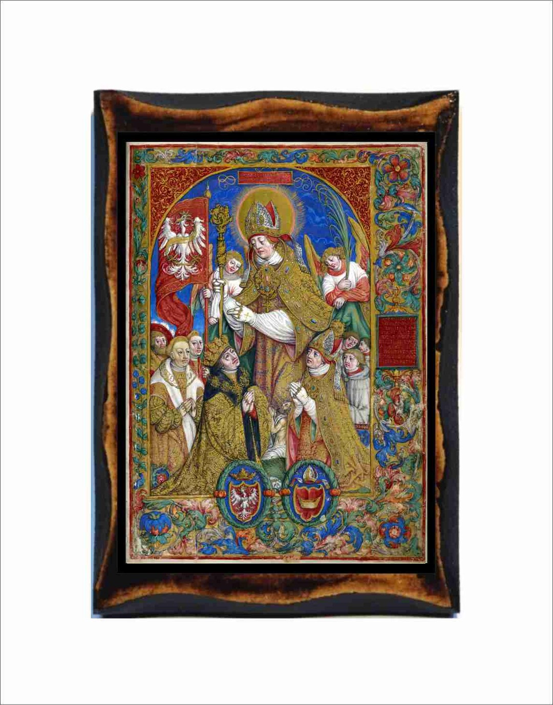 Saint Stanislaus Icon - Byzantine Art - Catholic Holy Card on Handmade ...