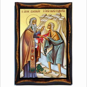 Saint Mary of Egypt and Saint Zosimas of Palestine - Sainte Marie de Egypte et Sainte Zosima de Palestine - Santa María de Egipto San Zósimo