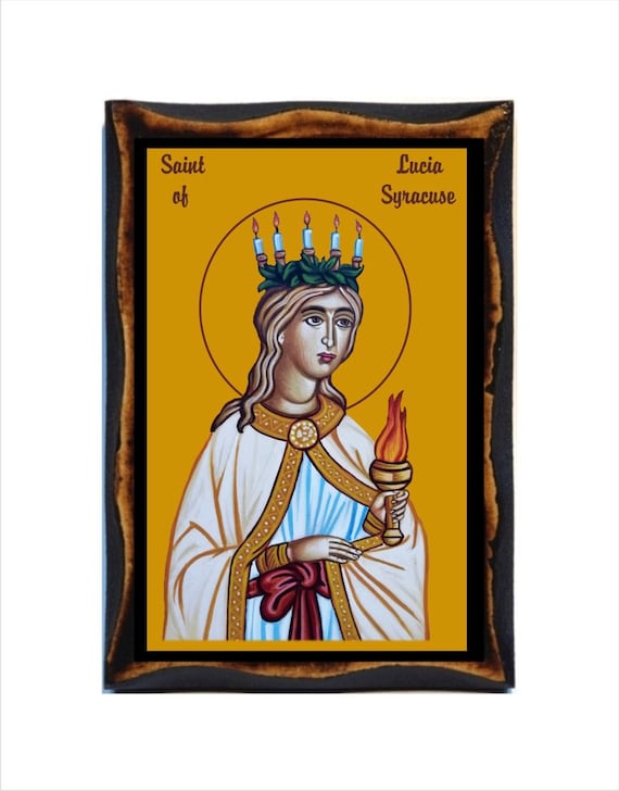 Icon Of Saint Lucy - A Religious Gift, Handmade Religious