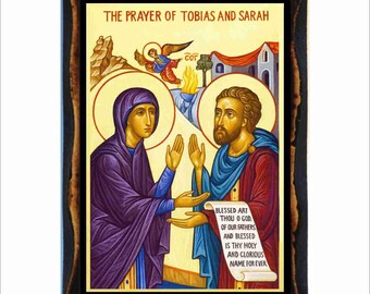 Tobias and Sarah in Prayer with the Angel Raphael and the Demon - Tobías y Sara con el arcángel Rafael-Tobiasz i Sara z Archaniołem Rafaelem