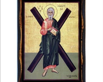 Saint Andrew the Apostle - Byzantine Art - Orthodox Catholic Holy Card ...