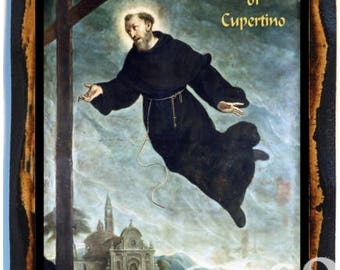 Saint Joseph of Cupertino Confessor-St. Joseph of Cupertino is lifted in flight at the site of the Basilica of Loreto Roman Catholic Icon