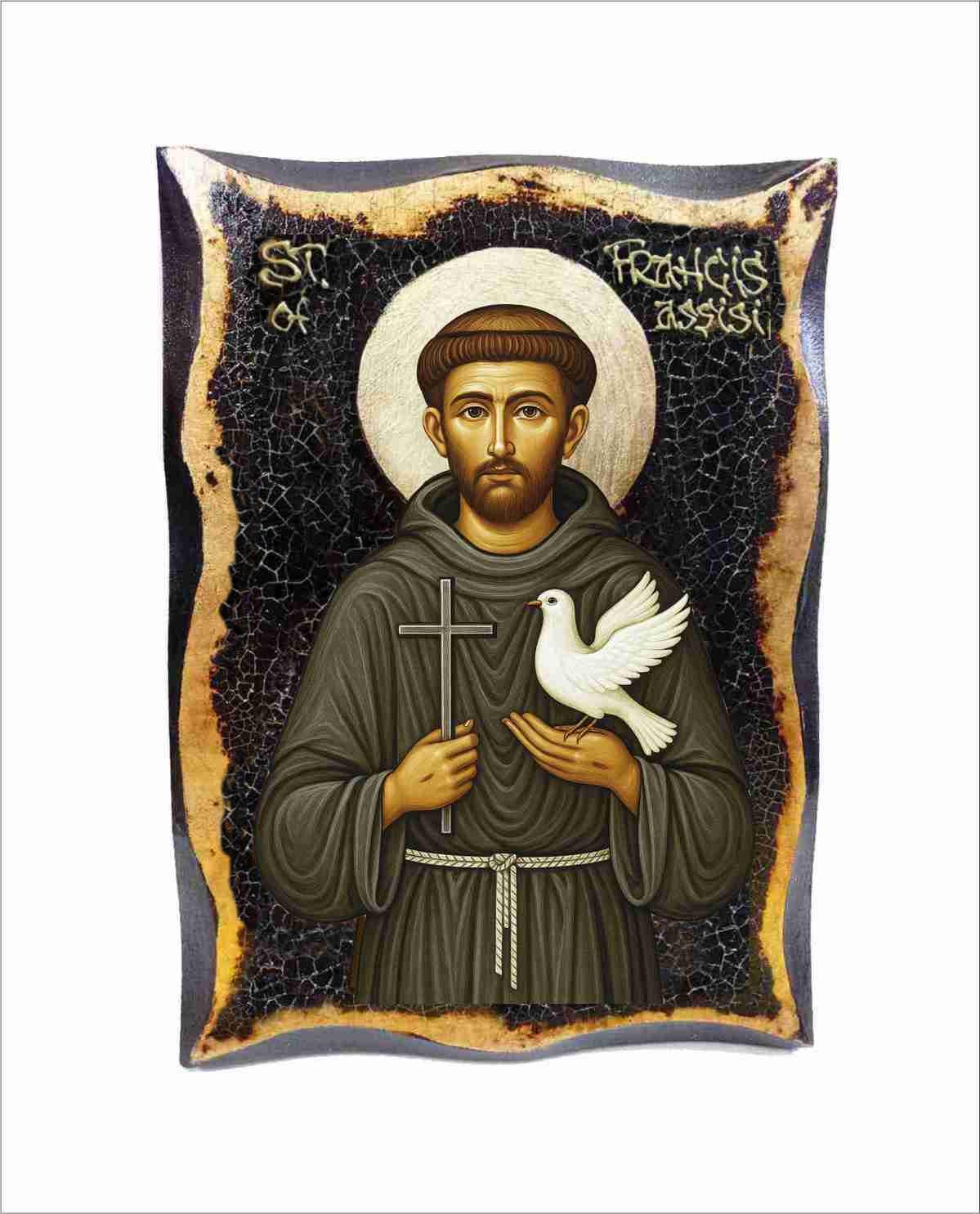 Handmade Saint Francis of Assisi Wood Icon With 24K Golden Leaf - Etsy