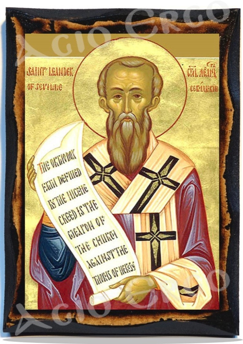 San Leandro Saint Leander Greek Orthodox Russian Mount Etsy