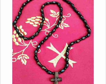 Wooden Cross Necklace with Wooden Chain for Men and Women - Wooden Pendant Cross with Chain for Adults - Wooden Cross Necklace with Chain
