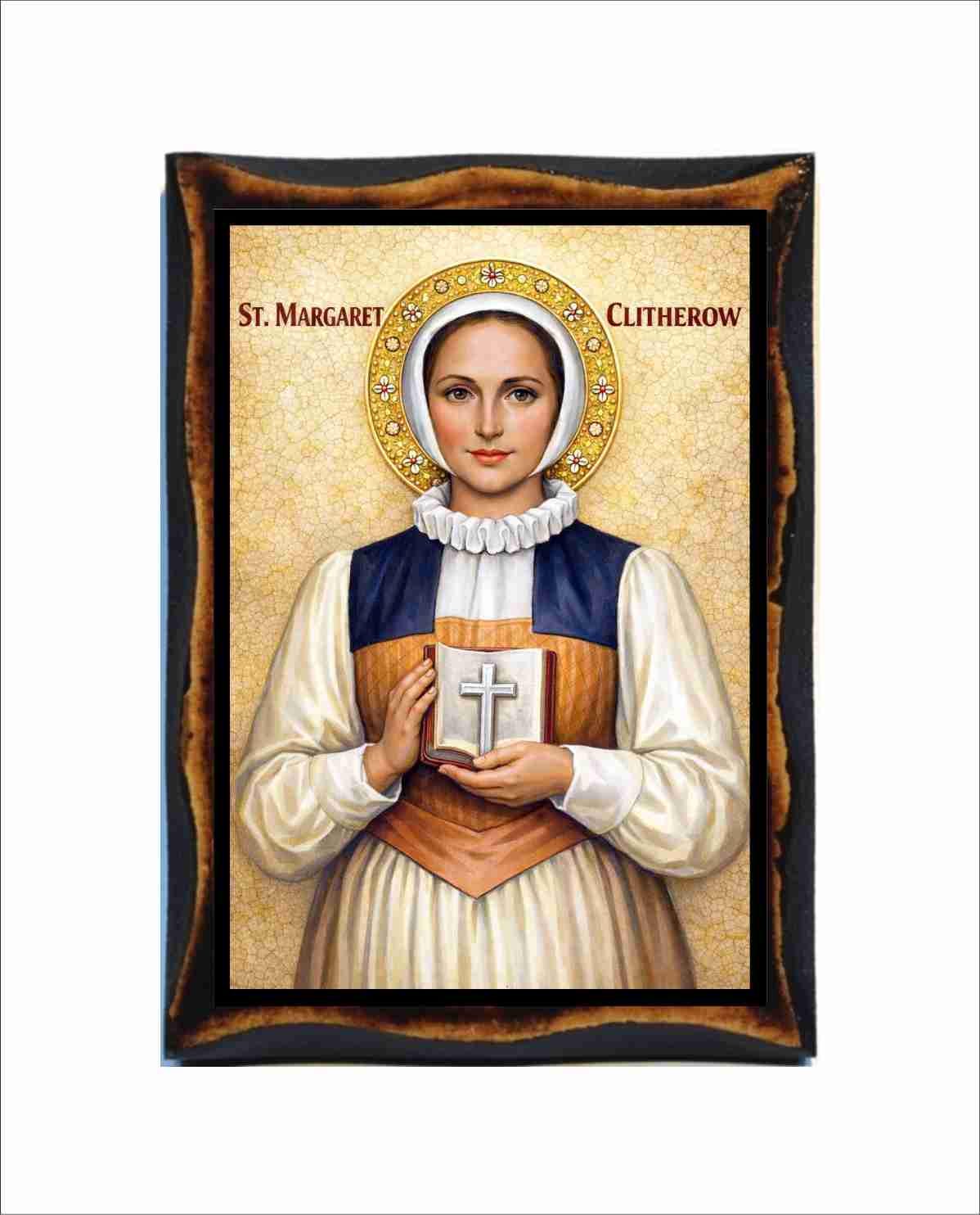 Margaret Clitherow - Byzantine Art - Catholic Holy Card on Handmade ...