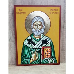 Saint Patrick - San Patrizio - Patrick d'Irlande - Saint Patrice - San Patricio - Sfântul Patriciu - Handmade and Hand Painted Original